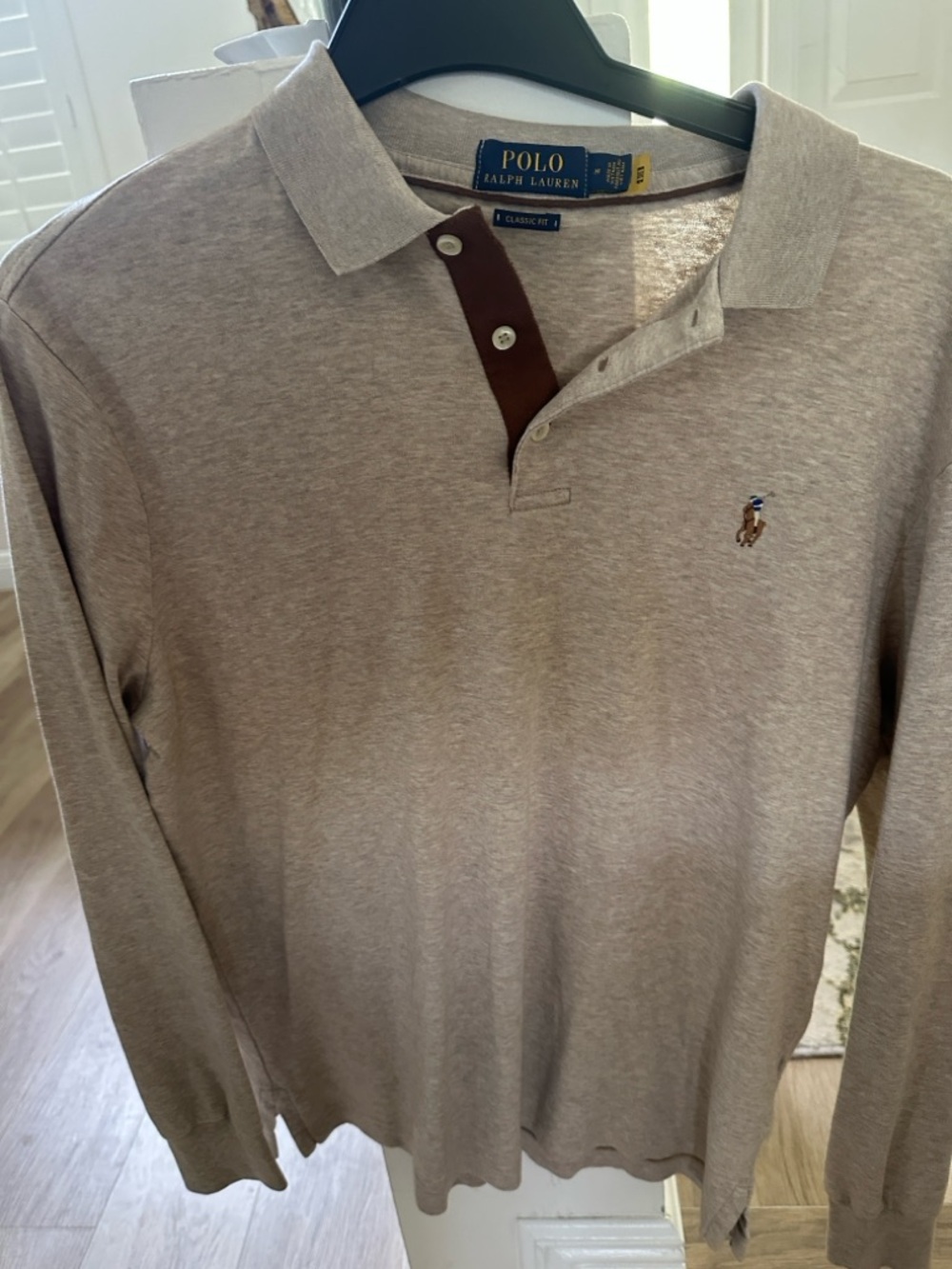 Polo by Ralph Lauren Long-Sleeve Polo Shirt - Light Taupe